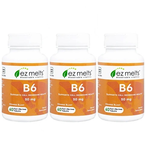 EzMelts ビタミンB6 50mg 60錠 3本 海外発送