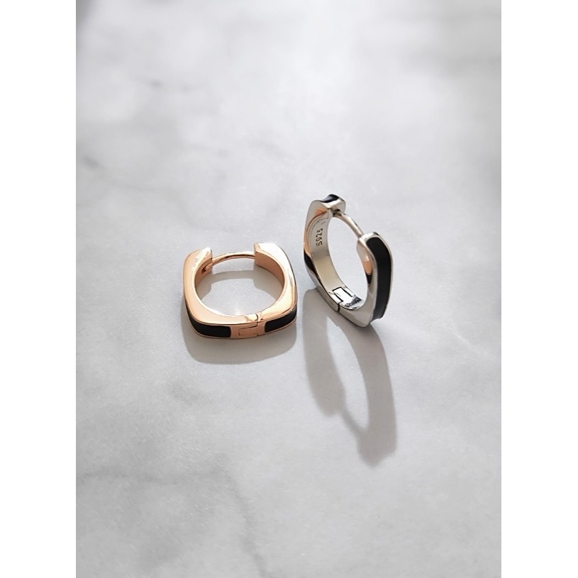 【Silver 925】ビジューフープピアス