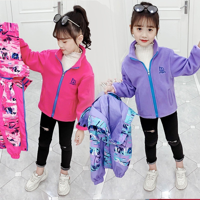 子供トップス　ファッションコート　3in1キッズ服　韓国風子供服コート