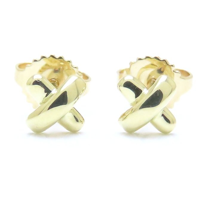 クロスステッチ ピアス K18YG イエローゴールド/293765【中古】