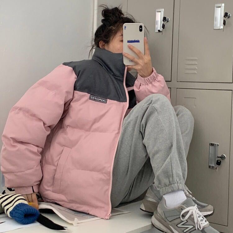 ダウンジャケット スタンドアップカラー ツートーンカラー ダウンコート ジャケット. アウター. a3317