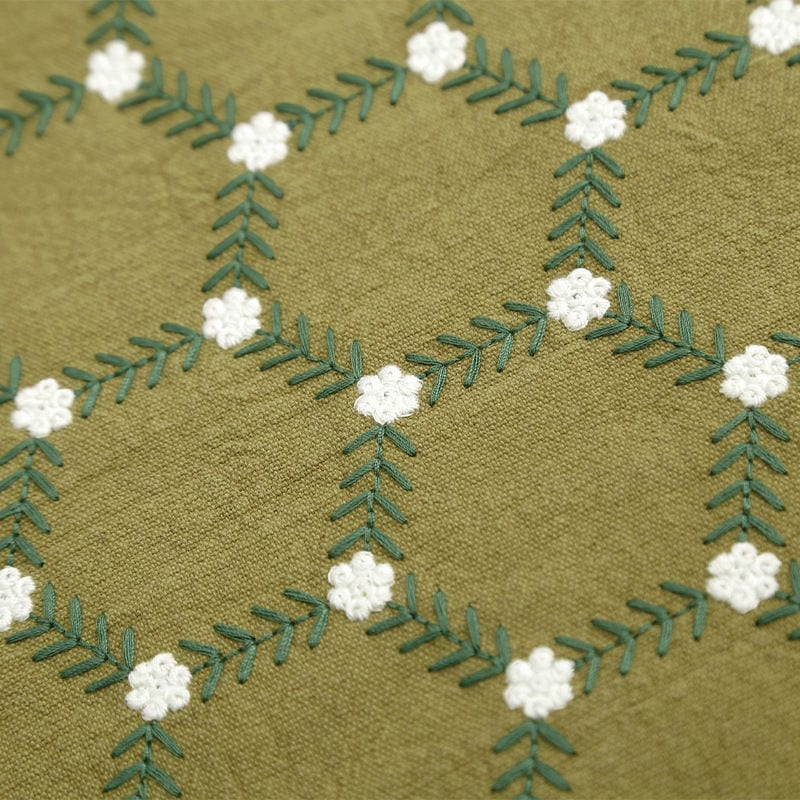 夏季新品限定幅120cm 90cm単位 生地 布 綿麻生地 刺繍生地 花柄 六角形 手芸 裁縫 DIY 黒 カーキグ