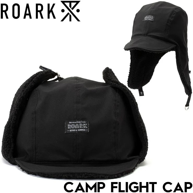 帽子 フライトキャップ ROARK ロアーク CAMP FLIGHT CAP RHJ1071-BLK 日本代理店正規品