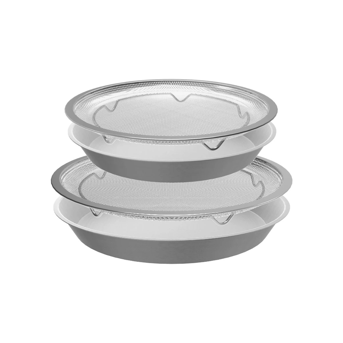 COOKEVER ステンレス 304 メッシュ ラウンド トレイ セット 4p