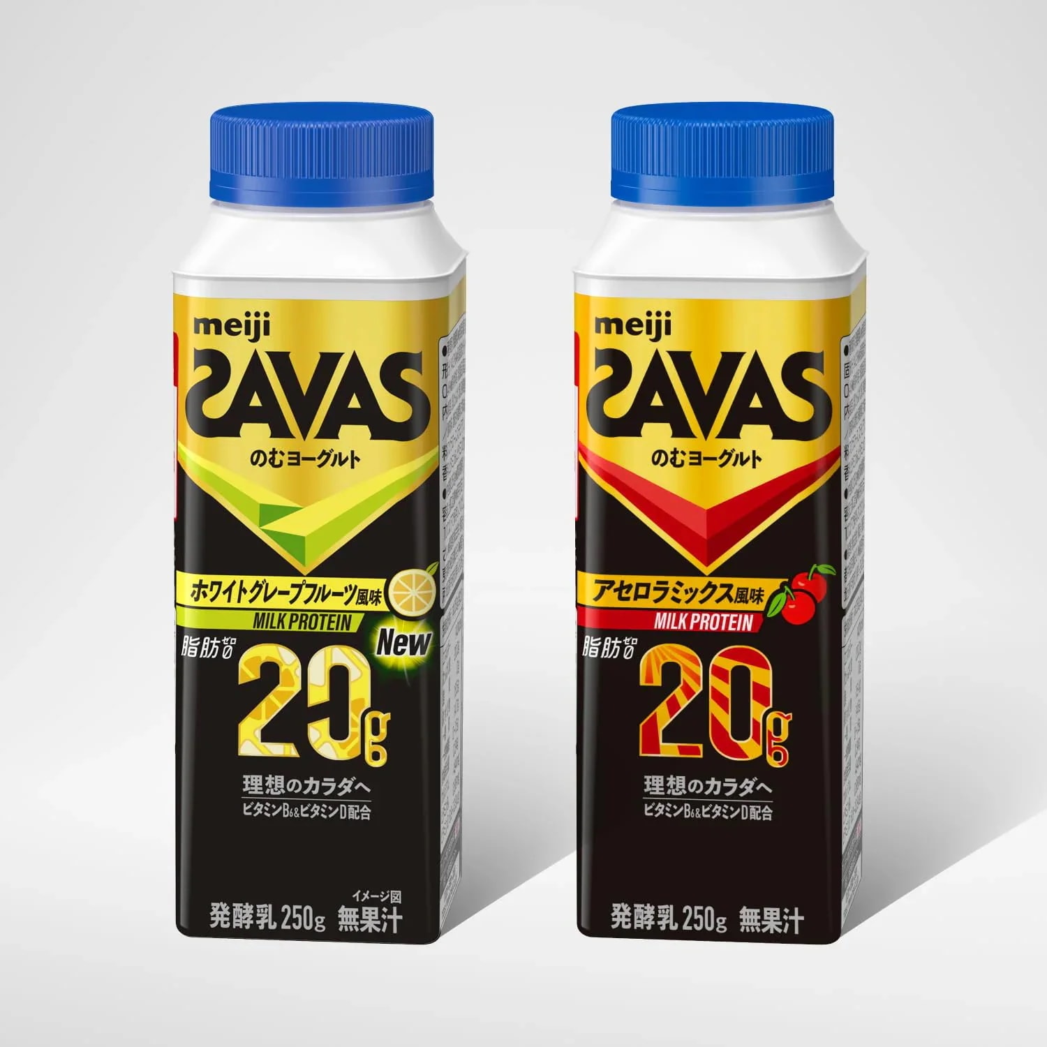 明治 ザバス(SAVAS) MILK PROTEIN のむヨーグルト 脂肪0 250g×12本（2種×各６本）【クール便】