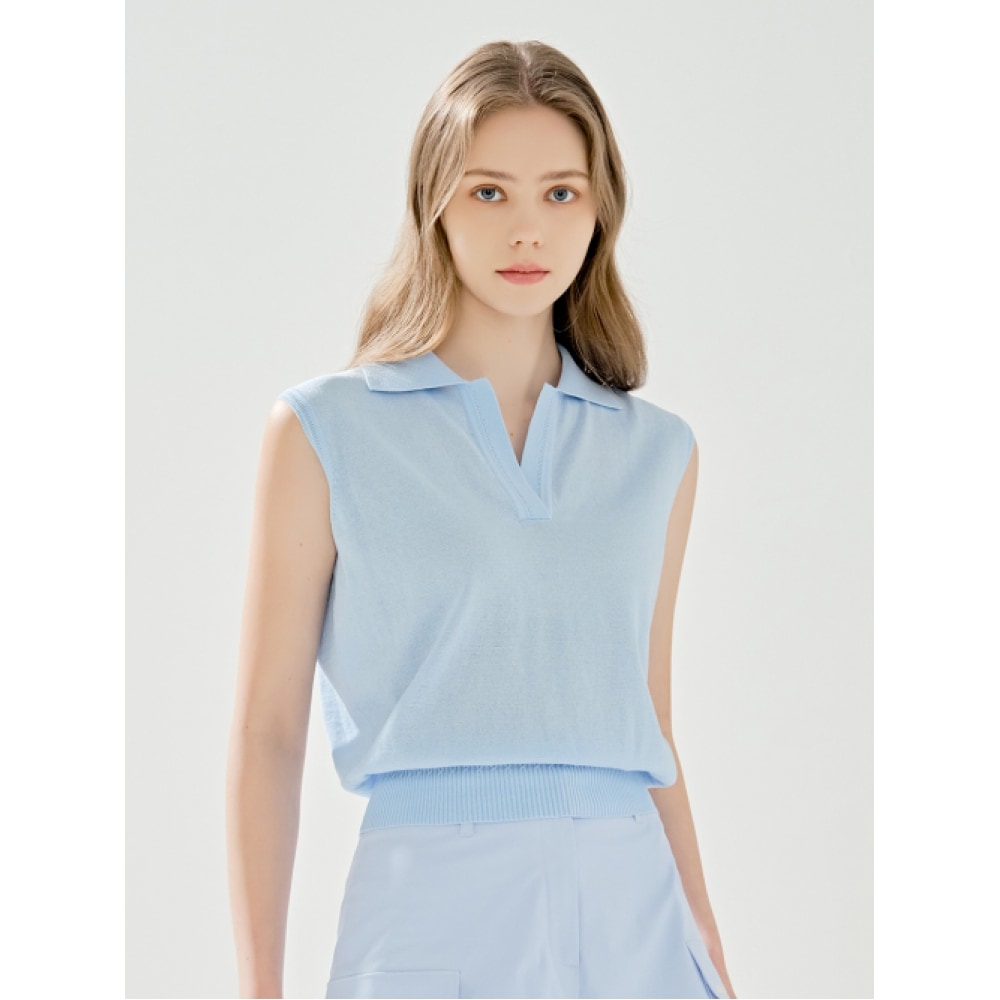LORDLOAR シグネチャーサマーカラーナシニット S/ブルー
