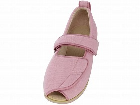 徳武産業 あゆみシューズ 介護靴 施設用 オープンマジックII 9E ピンク 片足/右Sサイズ 7018