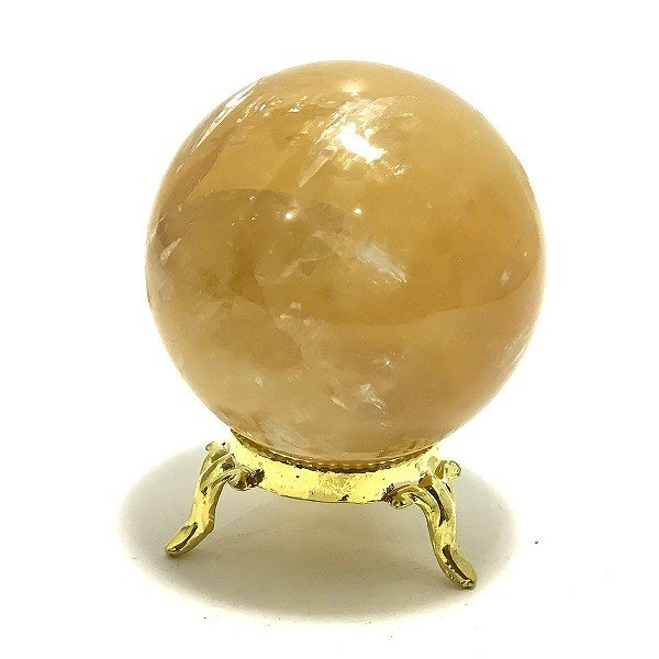 カルサイト /丸玉 1点もの/台つき 約56mm /スピリチュアルインテリア パワーストーン 磨き石