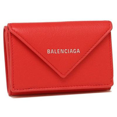 BALENCIAGA ミニ財布　美品 美品】BALENCIAGA 三つ折り財布 ミニウォレット オールレザー 黒
