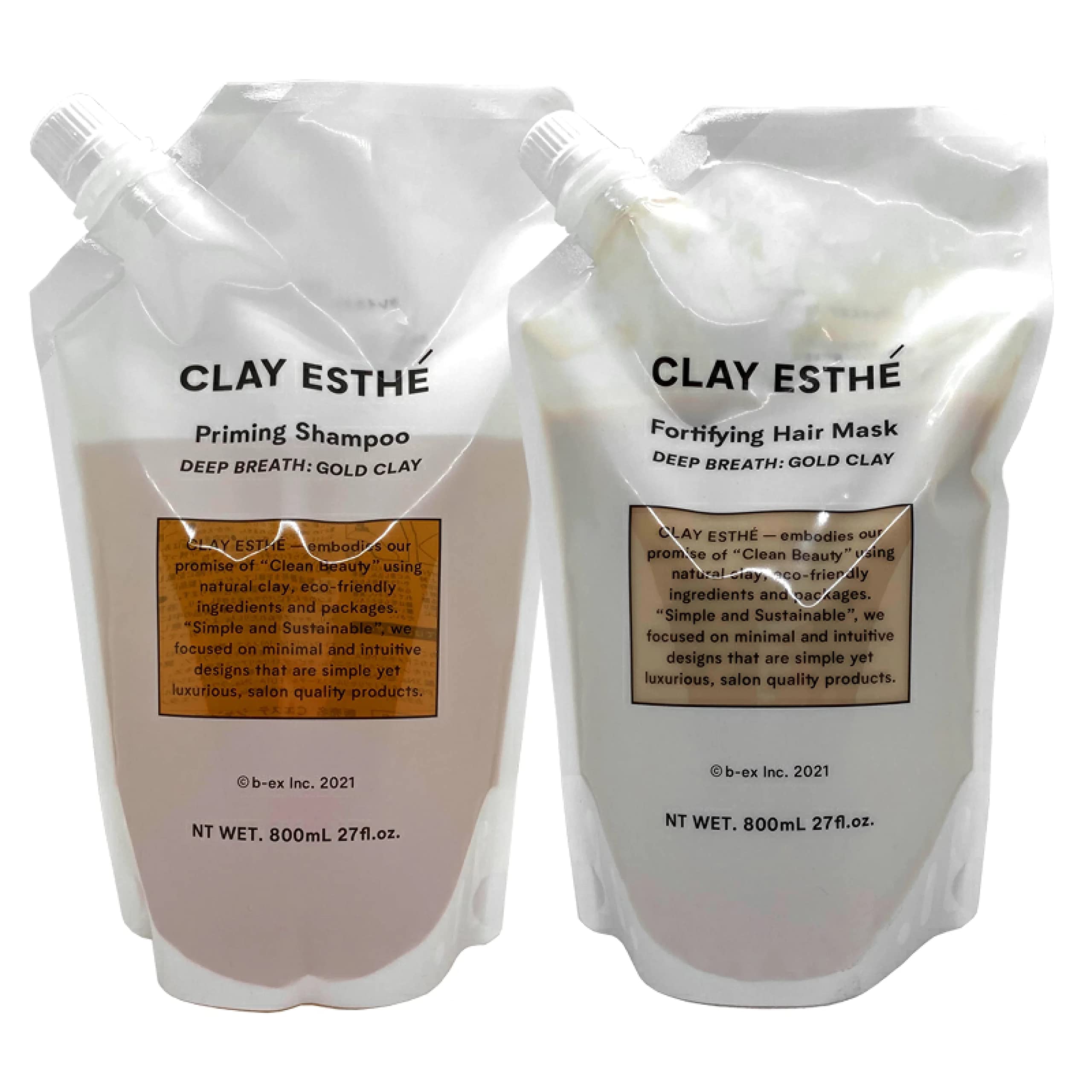 Qoo10最安値挑戦 クレイエステ シャンプーゴールドクレイ 800ml ヘアマスク ゴールド800g 詰替用セット