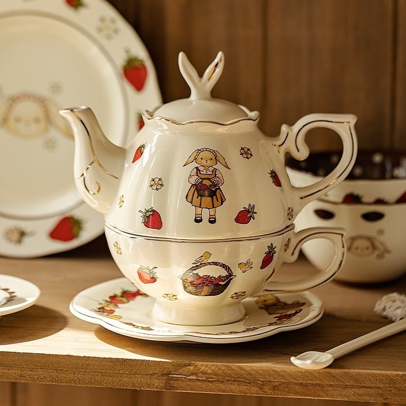 【モダン主婦＆ヘラウサギ】ティーポット親友の誕生日クリスマスプレゼントアフタヌーンティーセット新築結婚記念品