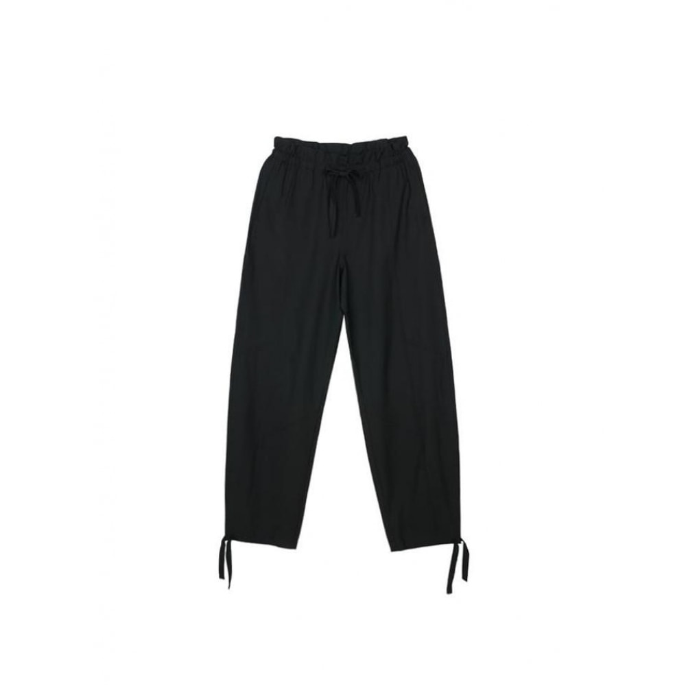 ガニレディースドローストリングウエストパンツブラック F8929-099
