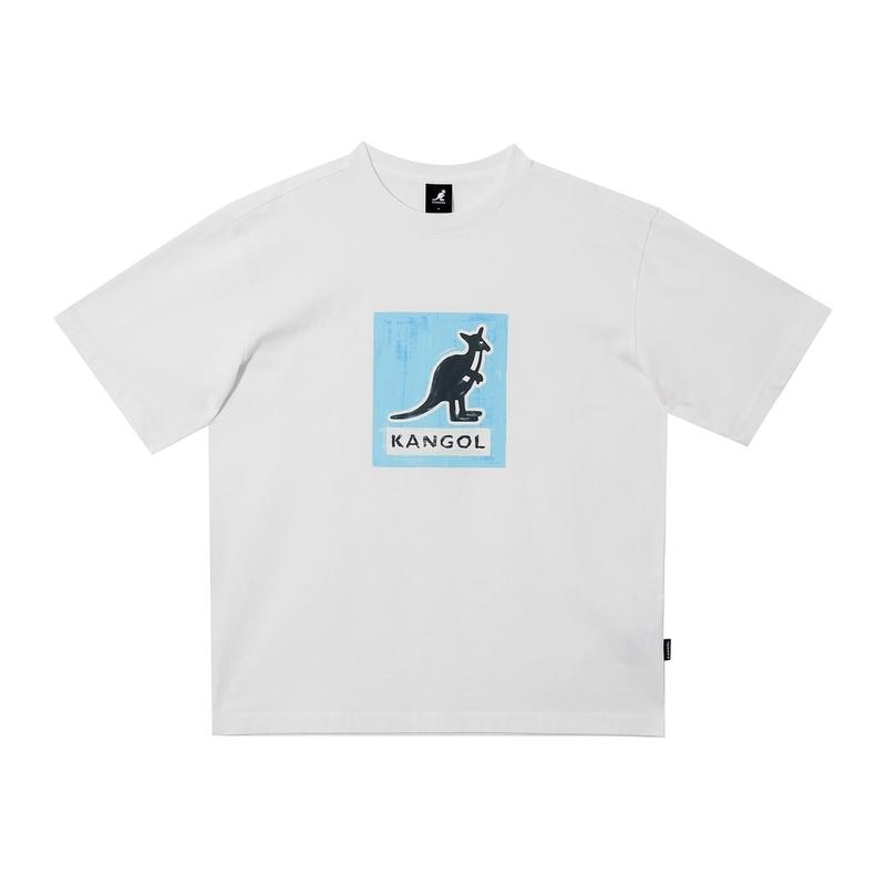 ペイントされたカンガルーTシャツ2821オフホワイト
