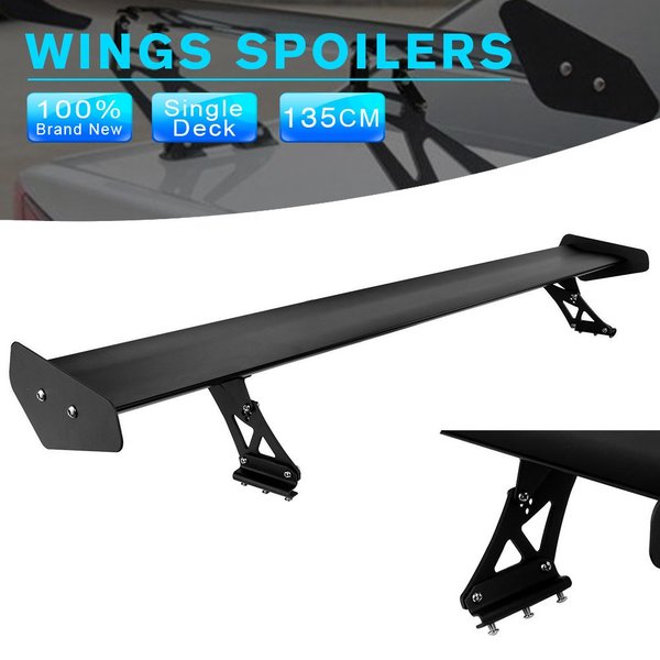 自動車 高品質 アルミリア レーシングカースポイラー ブラック 軽量　汎用　GTウィング　セダン　リアウィングトランク