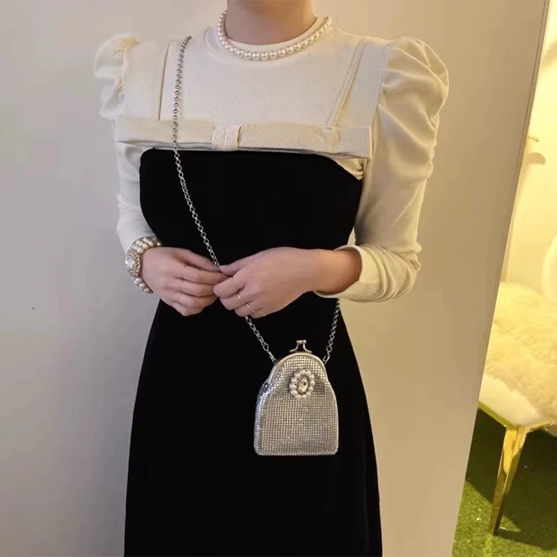 韓国デザイン　パフスリーブトレーナー+ベルベットワンピース2点セット　秋冬コーデ　お嬢様　可愛いドレス