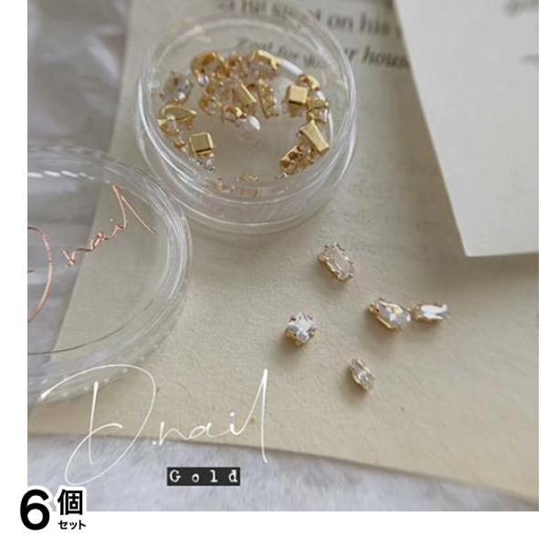 D.nail ディーネイル アクセサリー クリアパーツMIX ゴールド 25P 6個セット