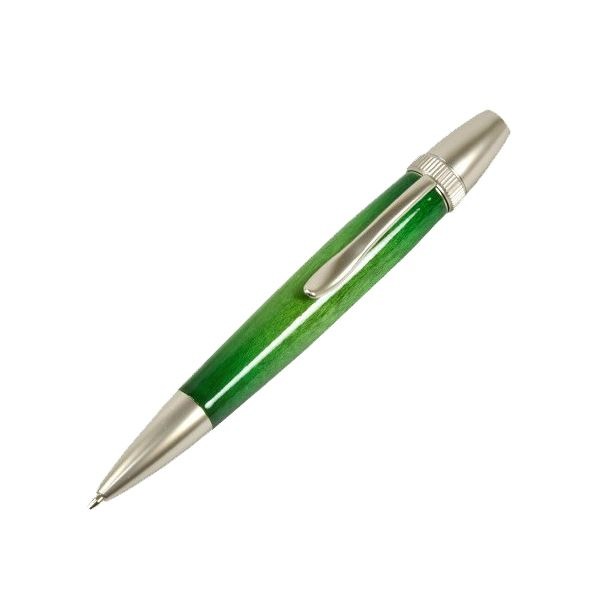 キャンディカラー ボールペン/文房具 (Green カーリーメイプル) パーカータイプ 芯：0.7mm 日本製 文具 『Air Brush Wood Pen』