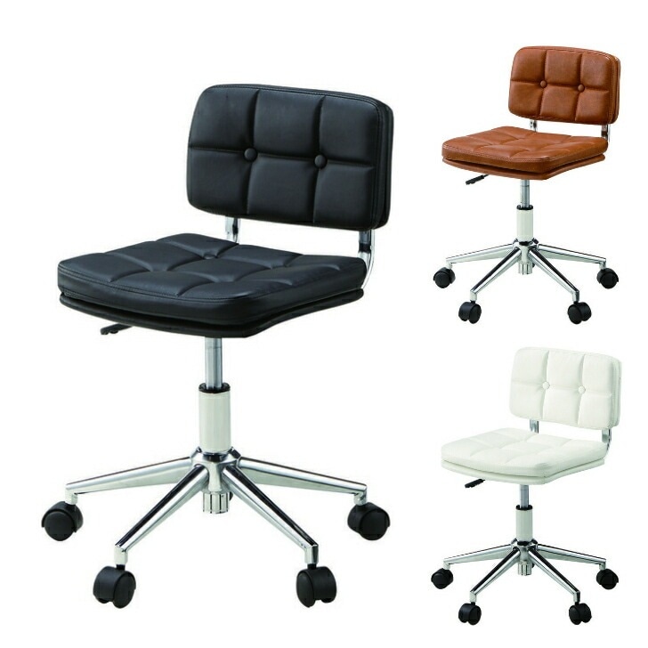 デスクチェア RKC-301 オフィスチェア 椅子 チェア 昇降機能 回転式 キャスター付き スチール ソフトレザー ブラック ブラウン ホワイト