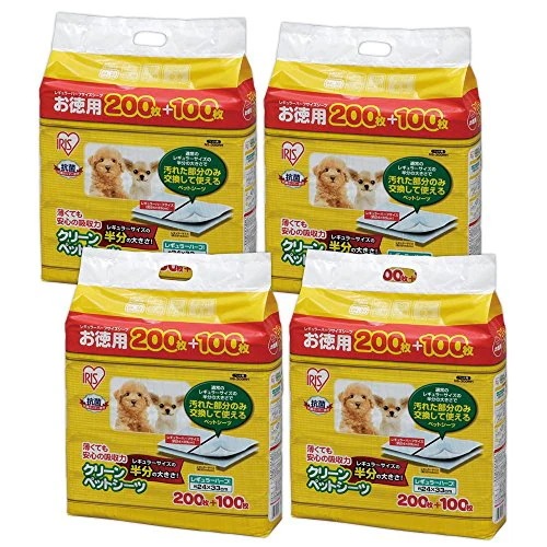 アイリスオーヤマ ペットシーツ 薄型 小型犬 レギュラーハーフ 300枚*4袋(1200枚入) (ケ