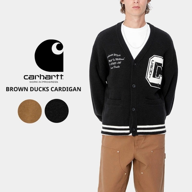 カーハート ダブリューアイピー カーディガン ニット Carhartt WIP BROWN DUCKS CARDIGAN i033862 メンズ トップス ニットカーディガン