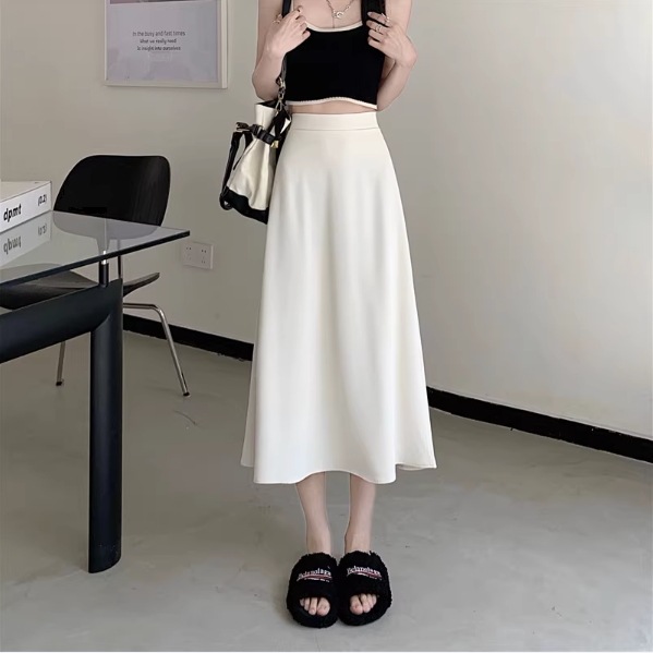 スカート ミモレ ミモレ丈 ロング ロング丈 Aライン ハイウエスト 快適 着心地 かわいい 大人可愛い きれいめ シンプル カジュアル 大人 上品 おしゃれ お洒落 レトロ ラブリー キュート