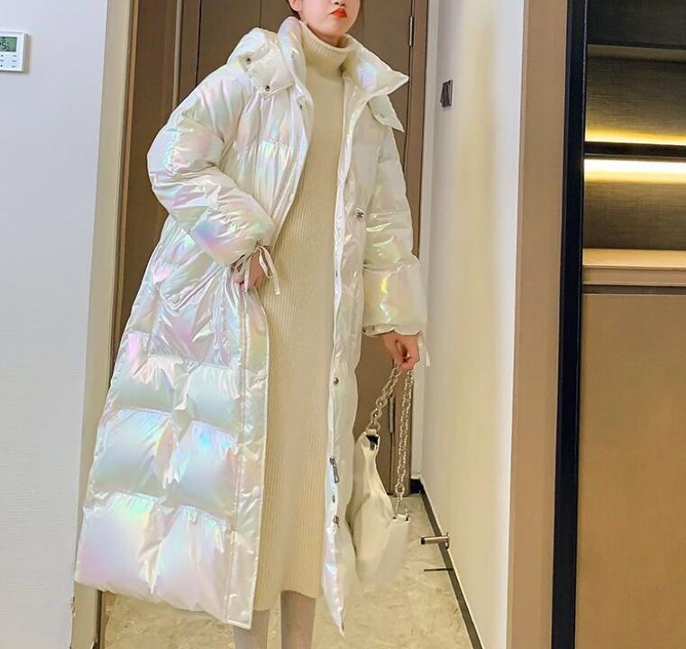 2024秋冬レディース 中綿ロングコートフード付きダウンジャケット厚手 暖かい韓国ファッション NMF52 2COLOR