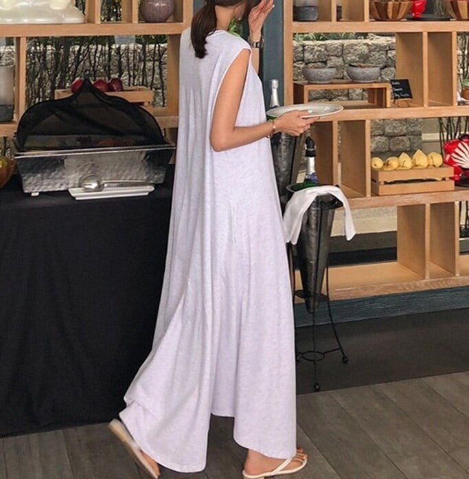 ワンピース レディース マキシ マキシ丈 リラックス 大人 大人リラックス 膝丈 ロングワンピース ノースリーブ フレア 夏 リゾート 海 カジュアル 大人ファッション グリーン ホワイト 楽ちん