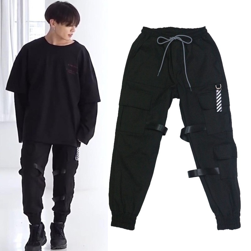 btsジョングク着 [LAUL正品] TRIPLE POCKET STRAP CARGO PANTS