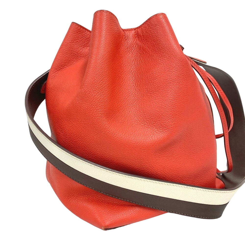 リコル17 レザー ショルダーバッグ オレンジ レディース ブランド