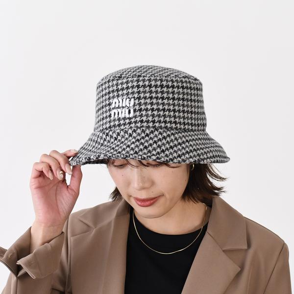 バケットハット 帽子 バケハ フロントロゴバケットハット 5HC196 2F87 レディース グレー ブラック ロゴ 人気 おすすめ