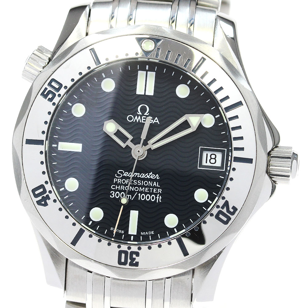 オメガ OMEGA 2552.80 シーマスター300 デイト 自動巻き ボーイズ 良品 保証書付き_839910【中古】