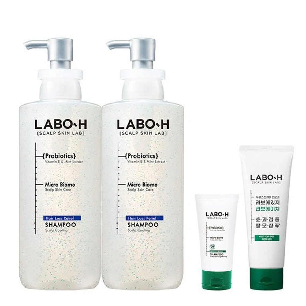 プロバイオティクス脱毛症の緩和頭皮クーリングシャンプー400ml+頭皮強化シャンプー112ml+50ml//脱毛シャンプー/毛髪損傷/ヘアパック/ミスト