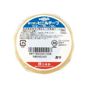（まとめ）共和 ミリオンビニールテープ 19mmx10m 透明 HF-110-A 1巻 [x100]