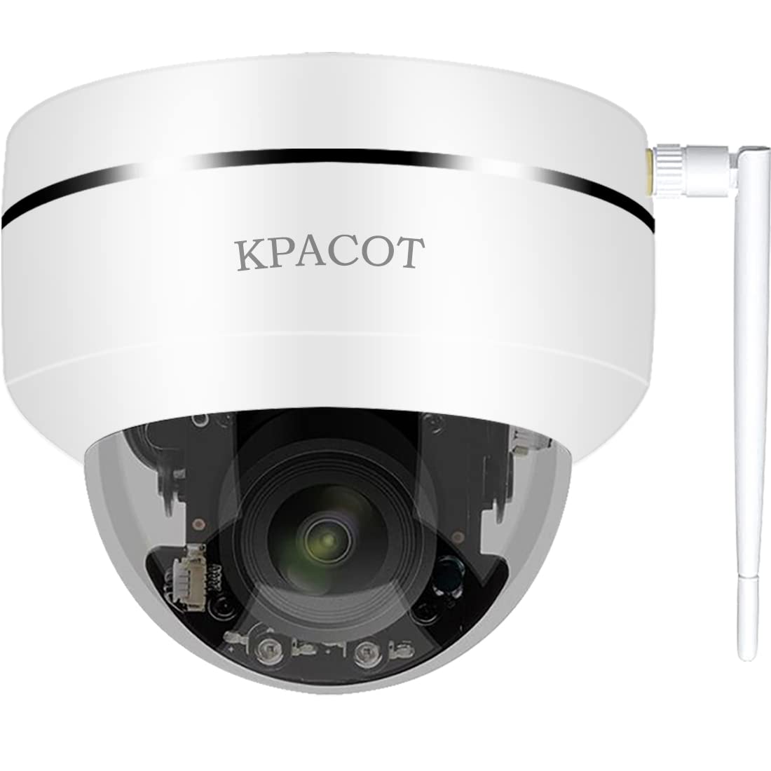 【5倍光学ズーム・自動追跡】KPACOT 防犯カメラ ワイヤレス 屋外 監視カメラ 500万画素 ドーム型防犯カメラ 5MP WiFi Camera AI人体検知 poeカメラ パン355チルト90