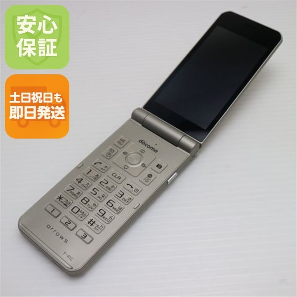 新品同様 arrows ケータイ ベーシック F-41C ゴールド スマホ 白ロム 中古 土日祝発送OK 103富士通