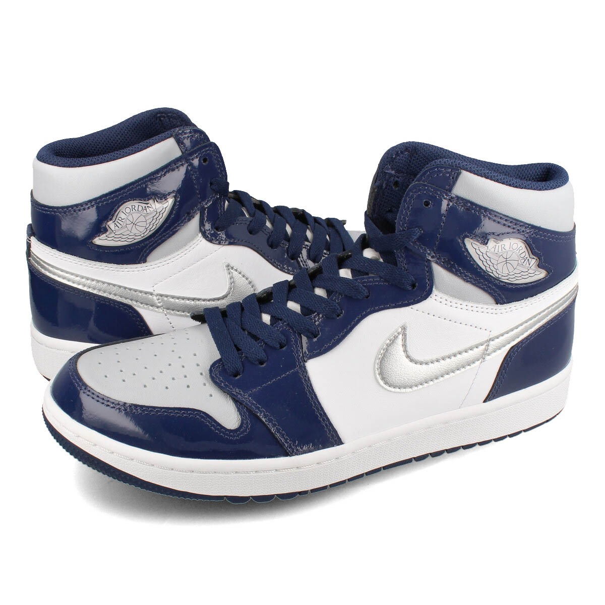 AIR JORDAN 1 HIGH GOLF WHITE/NAVY/METALLIC SILVER