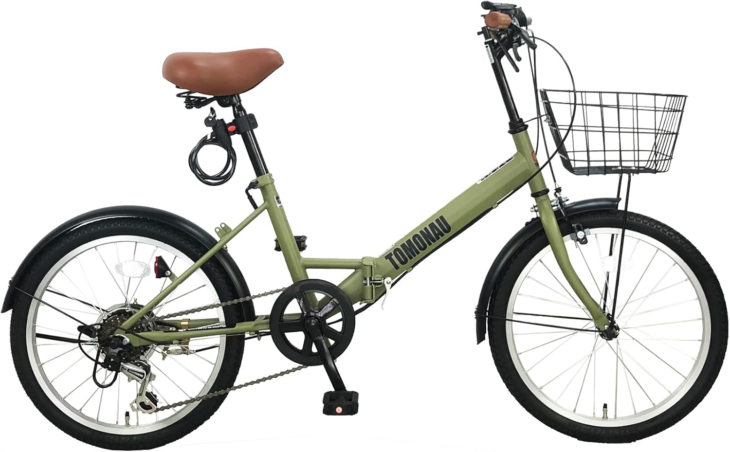 折り畳み自転車 折りたたみ自転車 20インチ シマノ6段変速 カゴ ワイヤー錠 ライト付き 通勤 通学 街乗 前後泥除け装備 ハンドルの高さ調節できる 小径車 ミニベロ