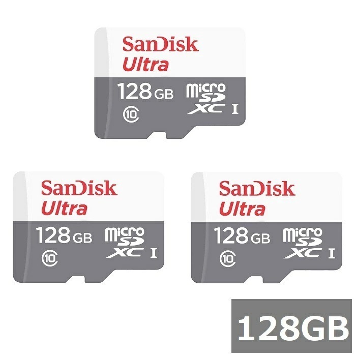 【3セット】 サンディスク マイクロSD MicroSDXC SDSQUNR-128G-GN3MN Ultra 128GB Sandisk マイクロSDXCカード microSDカード Cla