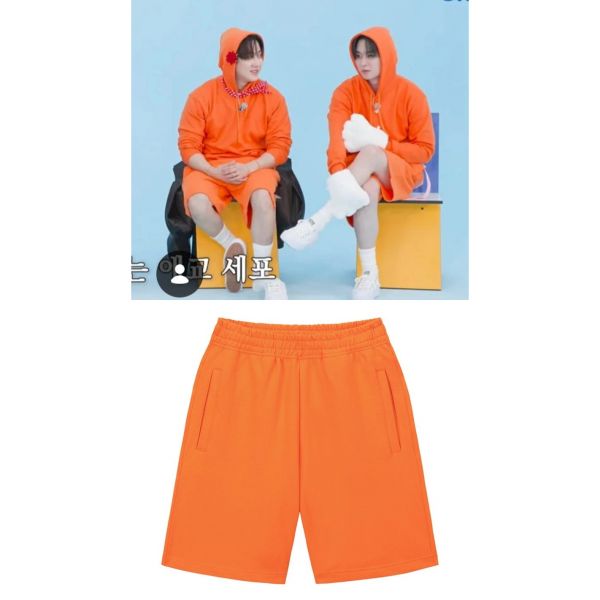 トリップション Tripshion/Stray leeknow wear/BASIC SWEAT HALF PANTS - ORANGE