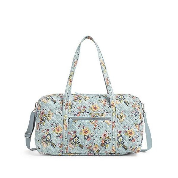 Vera Bradley Signature Cotton Lay Flat Travel Duffle Bag， Floating Garden 並行輸入品