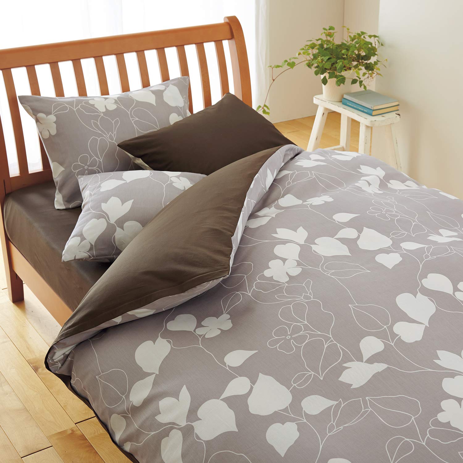 nishikawa 【 西川 】mee 3ステップでカバー交換 簡単時短でストレスフリーな布団カバー シングル ベージュ スッと通せる両サイド全開ファスナー パチッと止めるだけのスナップ式ホック 肌触