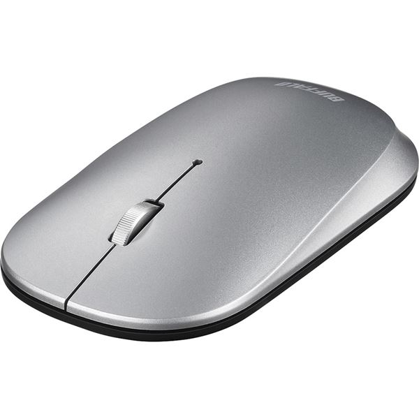 薄型 3ボタン Bluetooth BlueLEDマウス ノーマル シルバー BSMBB330NSV