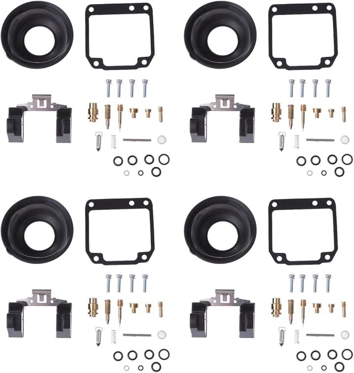 ヤマハ 用 XJR400 4HM キャブレター リペアキット 4個セット オーバーホール パッキン バルブ ダイヤフラム 汎用 補修 修理 ガソリン 漏れ クリーニング メンテナンス