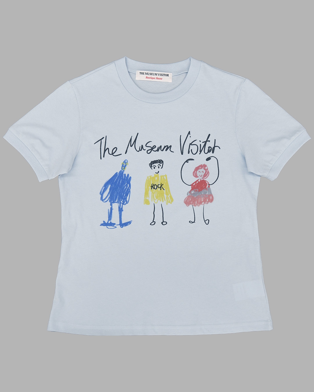 【THE MUSEUM VISITOR】 CHILDREN PRINTED T-SHIRTS : SKY BLUE