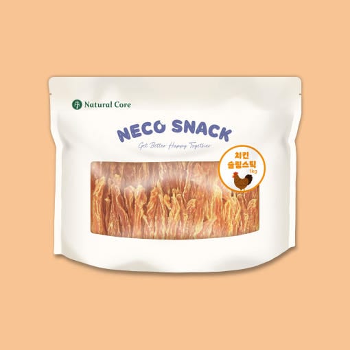 【韓国公式】ナチュラルコア 天然おやつ ネコスナック チキンスリムスティック 1kg 1個 大容量