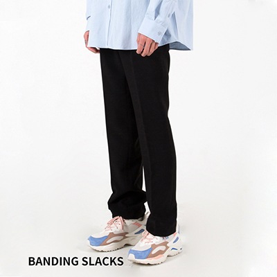 [STEADYCOMMA]11ベーシックBバンディングストレートスラックス