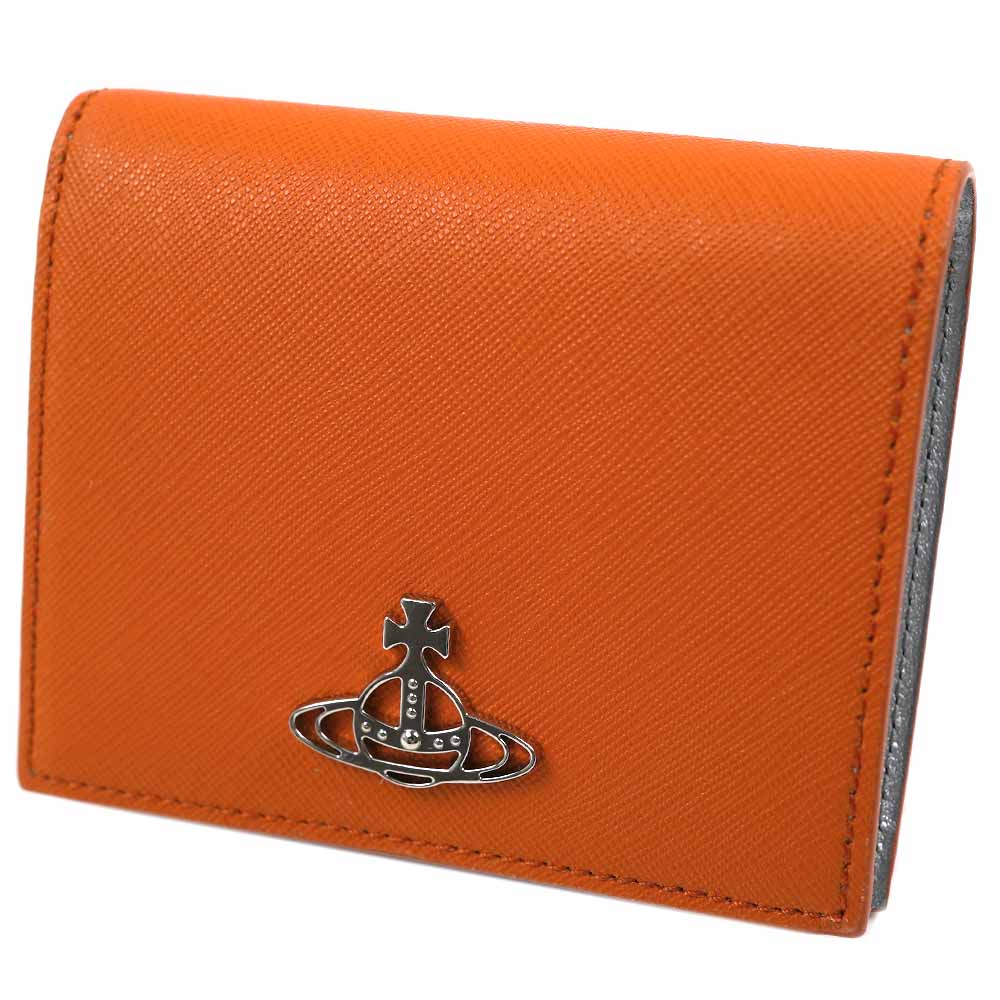 ヴィヴィアンウエストウッド 財布 Vivienne Westwood レディース 二つ折り財布 SAFFIANO ORANGE オレンジ 51010024-L001N-F401 51010024 L0