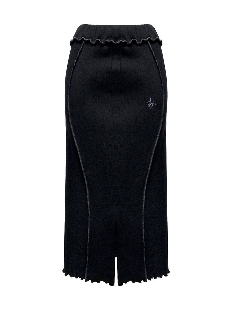 Seasonless layer long skirt - black