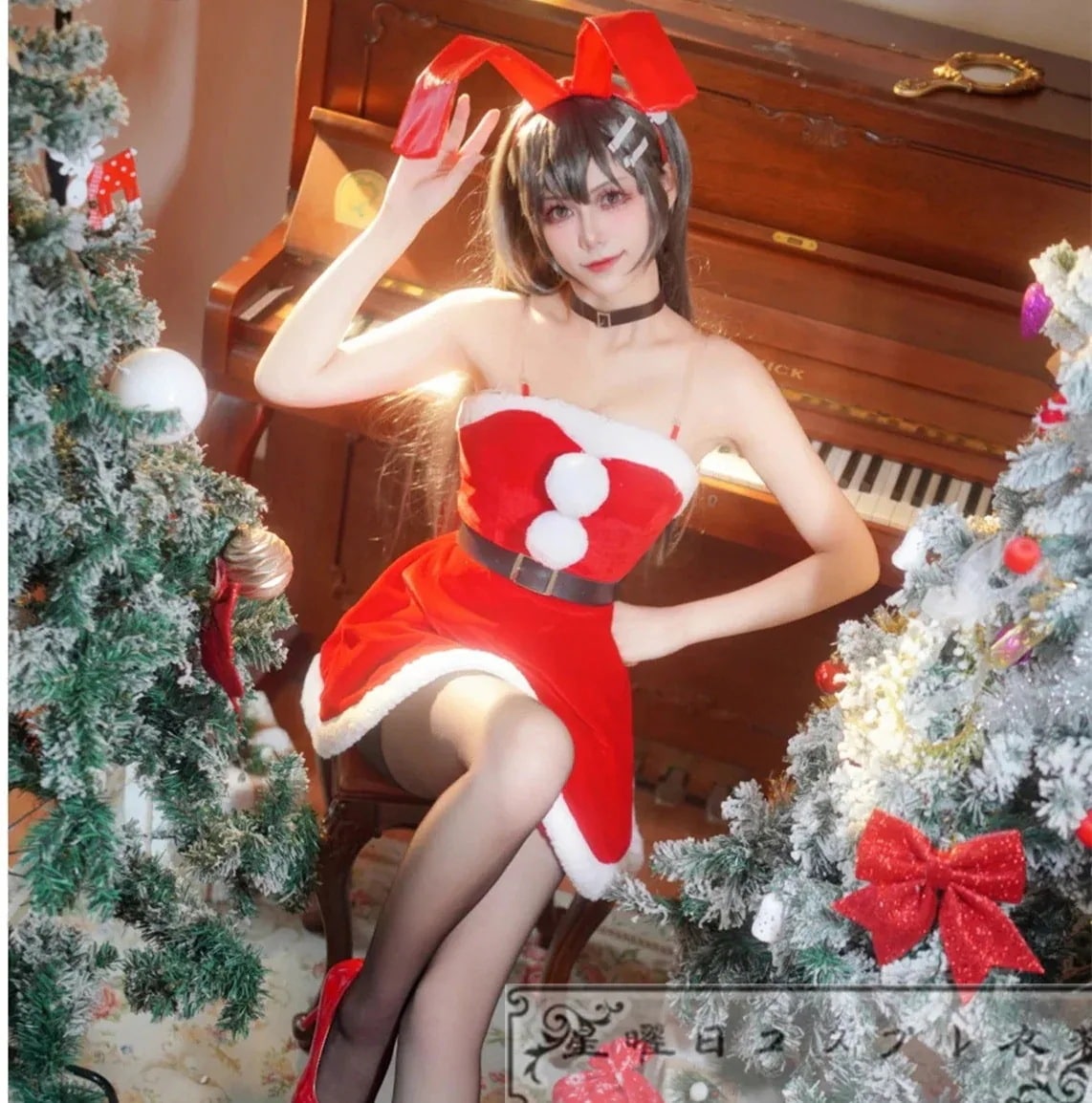 13792026新品推奨 青春ブタ野郎はバニーガール先輩の夢を見ない 桜島麻衣 セクシー クリスマス服 コスプレ衣装 コスチューム