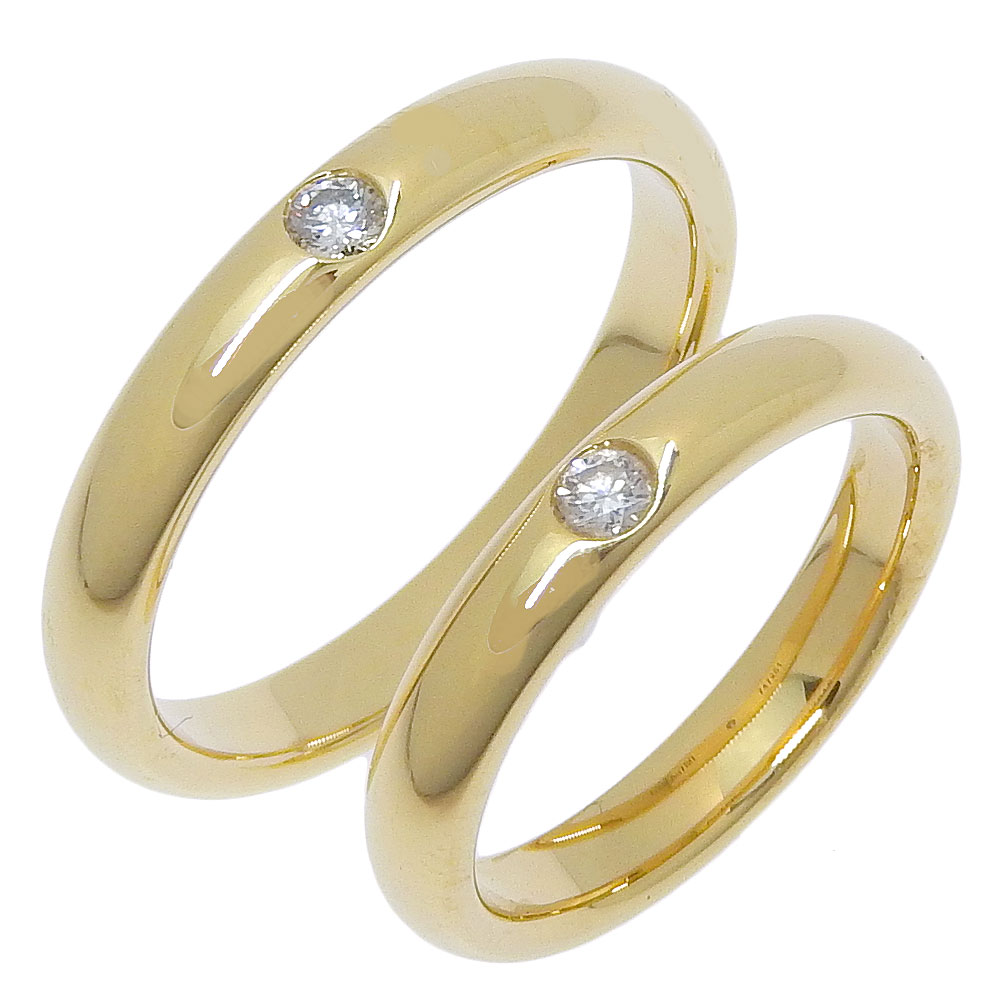 マリッジ ペアリング クラシック・ダイヤモンド リング・指輪 K18イエローゴールド ダイヤモンド 13.5号 約7.4g ユニセックス 中古品 Aランク